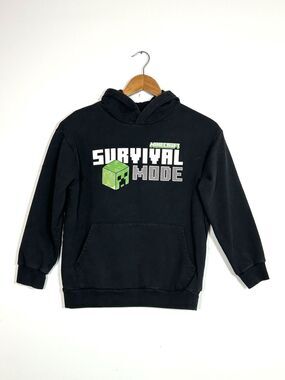 Minecraft Survival Mode Hoodie Sweatshirt Youth 10/12 Black Knight Creeper